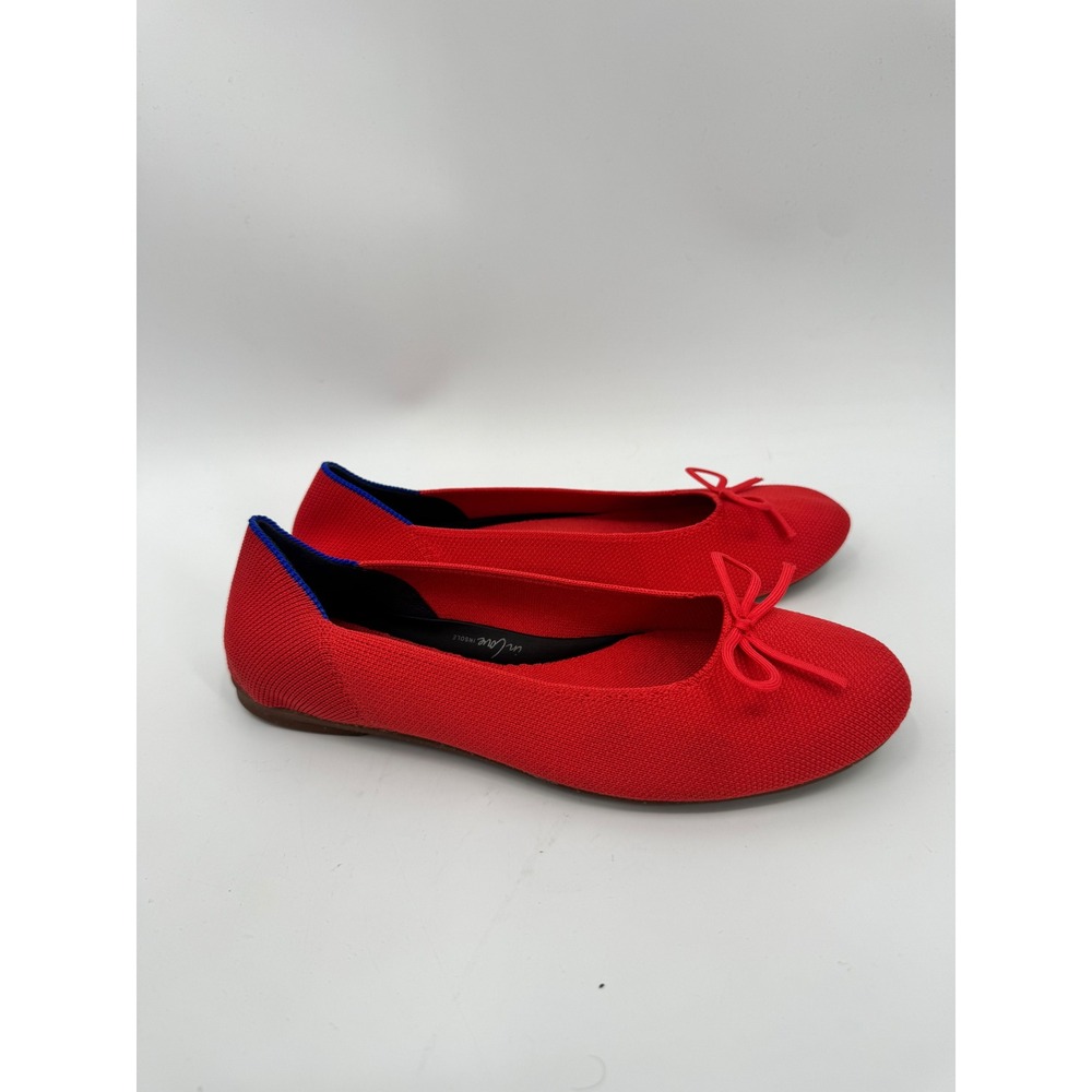 Rothy's The Bow Flat Women 7.5 Red Knit Round Toe Slip On